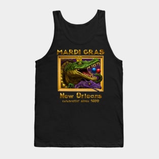 Alligators Celebrating Mardi Gras New Orleans Tank Top